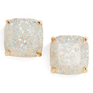 KATE SPADE • Glitter Stud Earrings in Opal Glitter (NWT)